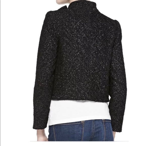 Alice+ Olivia Hope Black Metallic Cropped Jacket - Picture 7 of 9